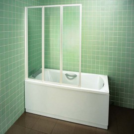 Шторка на ванну Ravak VS3 100 Transparent, профиль белый  фото - center-santehniki.ru