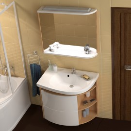 Мебель для ванной Ravak Rosa Comfort береза/белая L  фото - center-santehniki.ru